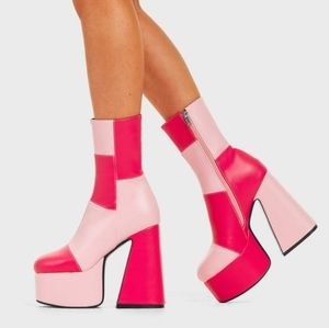 Pink Platform Ankle Boots NEW IN BOX